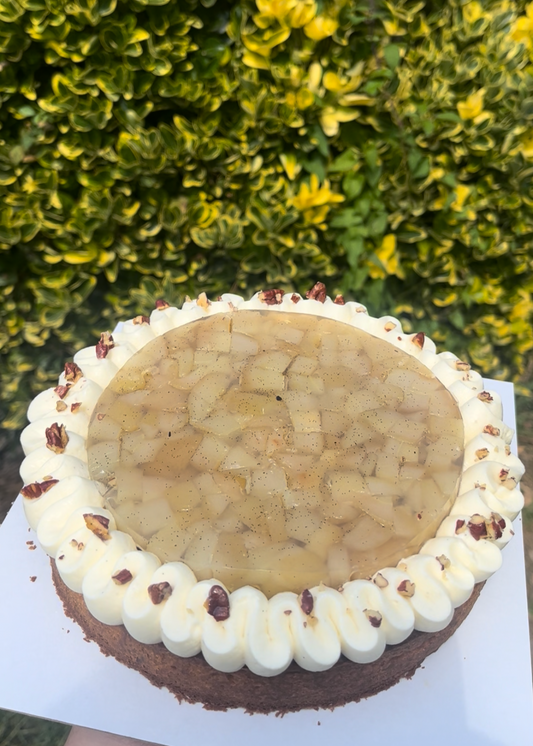 Tarte poire vanille et noix de pécan