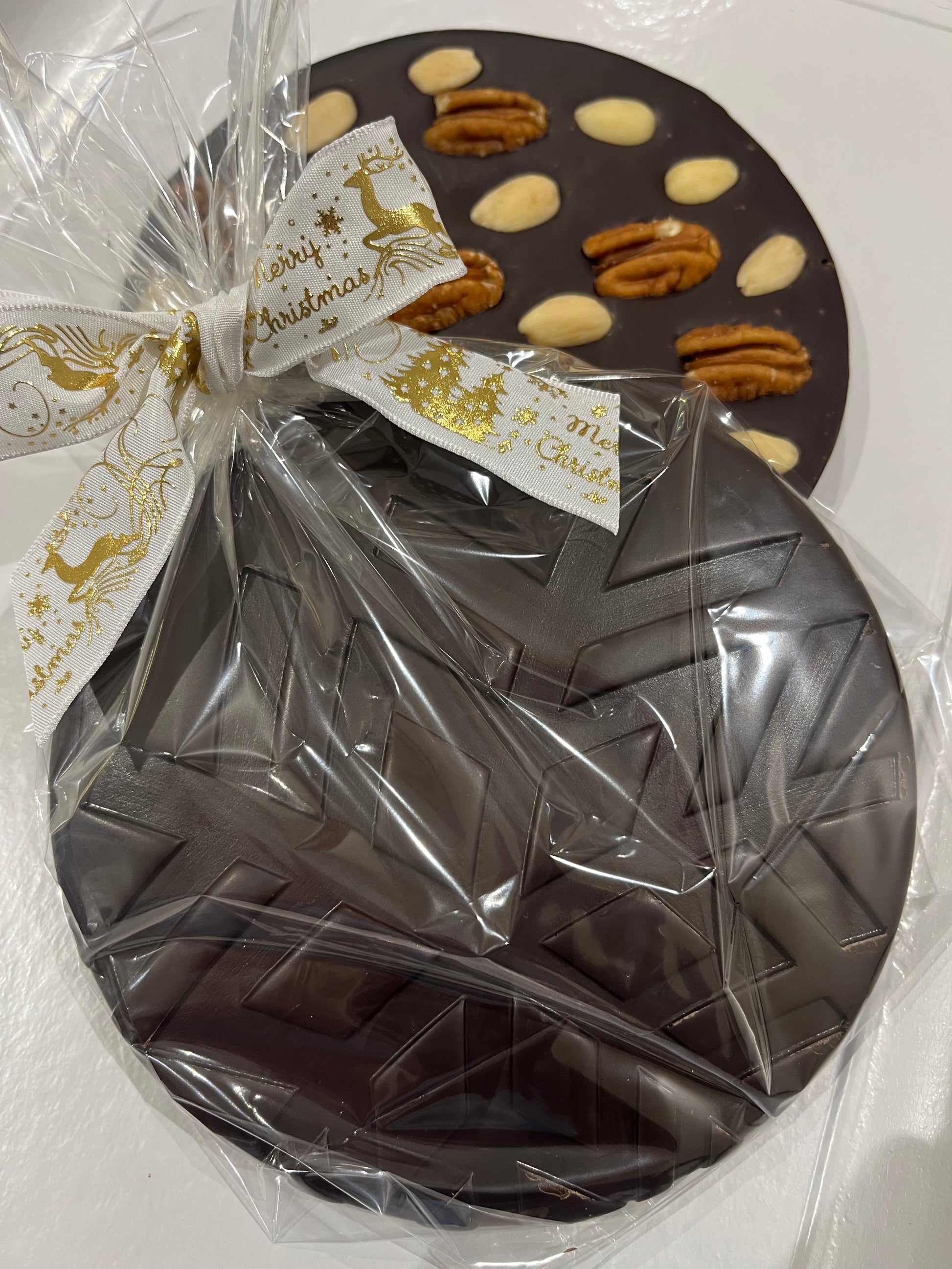 Tablette flocon chocolat noir amandes pécan